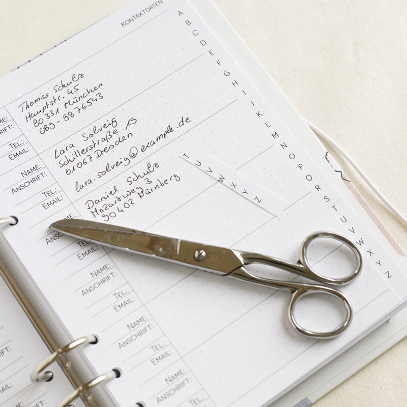 Kalendereinlagen Adressliste