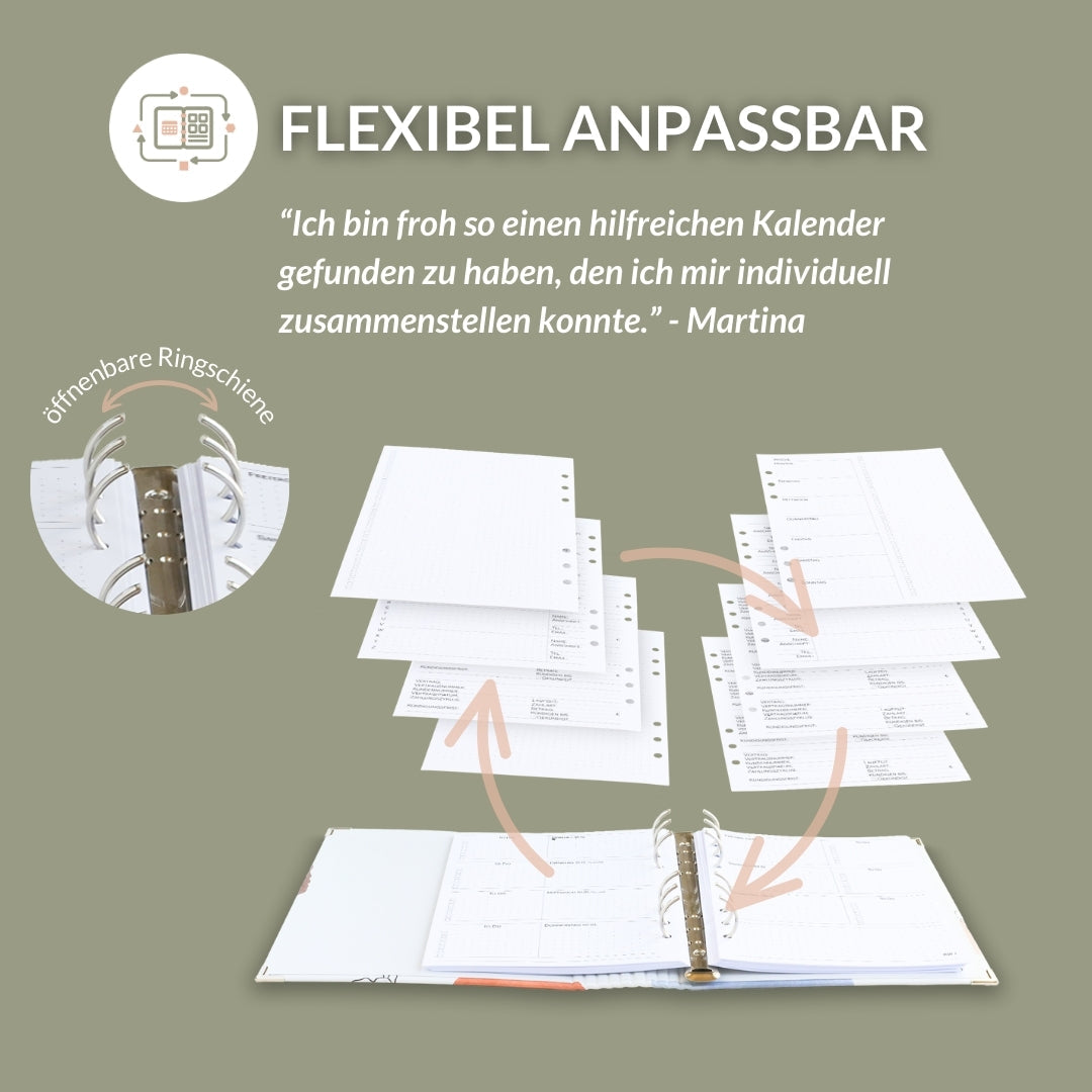 ✨ Kopf Frei Set ✨ inkl. A5 Ringbuchplaner + gratis Tintenroller und Stiftschlaufe