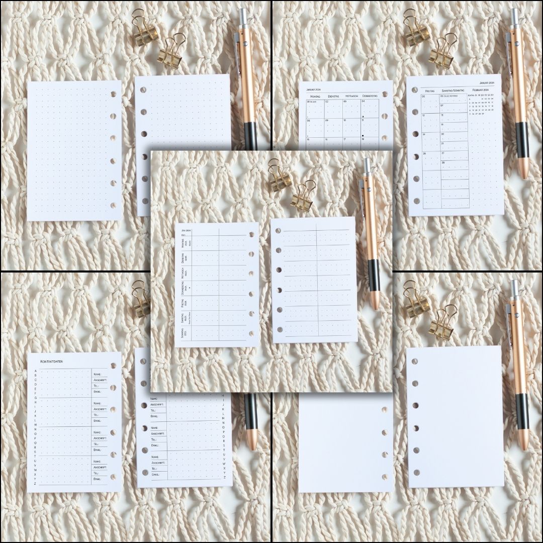 Kalendereinlagen Größe Pocket