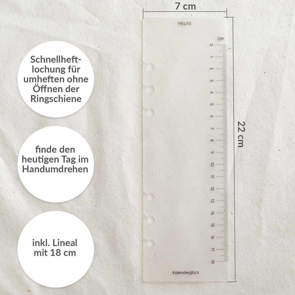 Lesezeichen Today Marker transparent frosted für Ringbuch