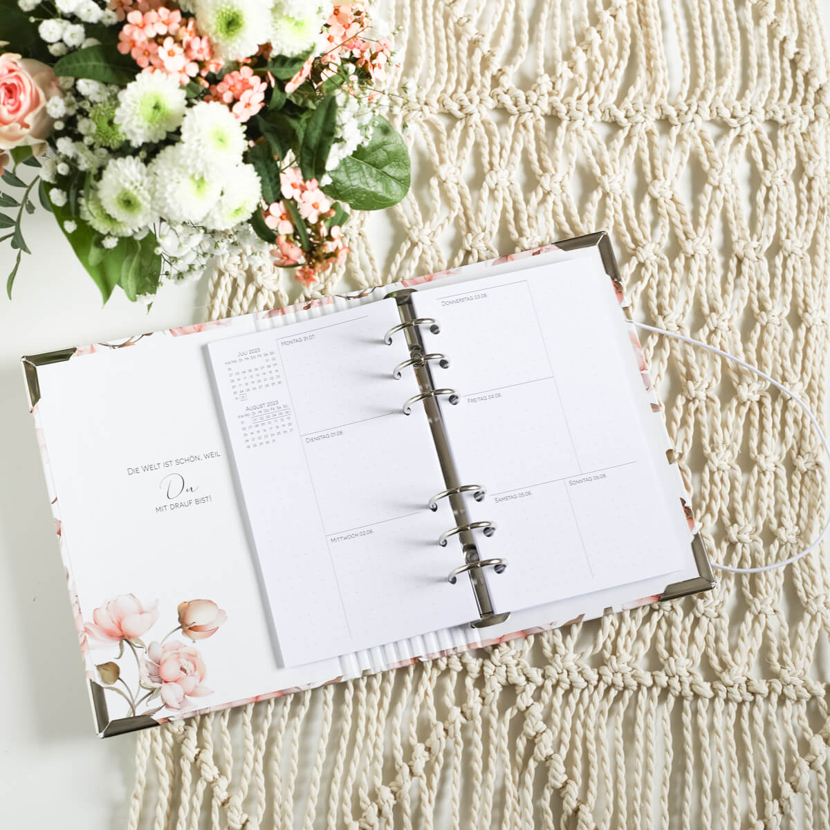 B-Ware Ringbuch Binder Pfingstrosen