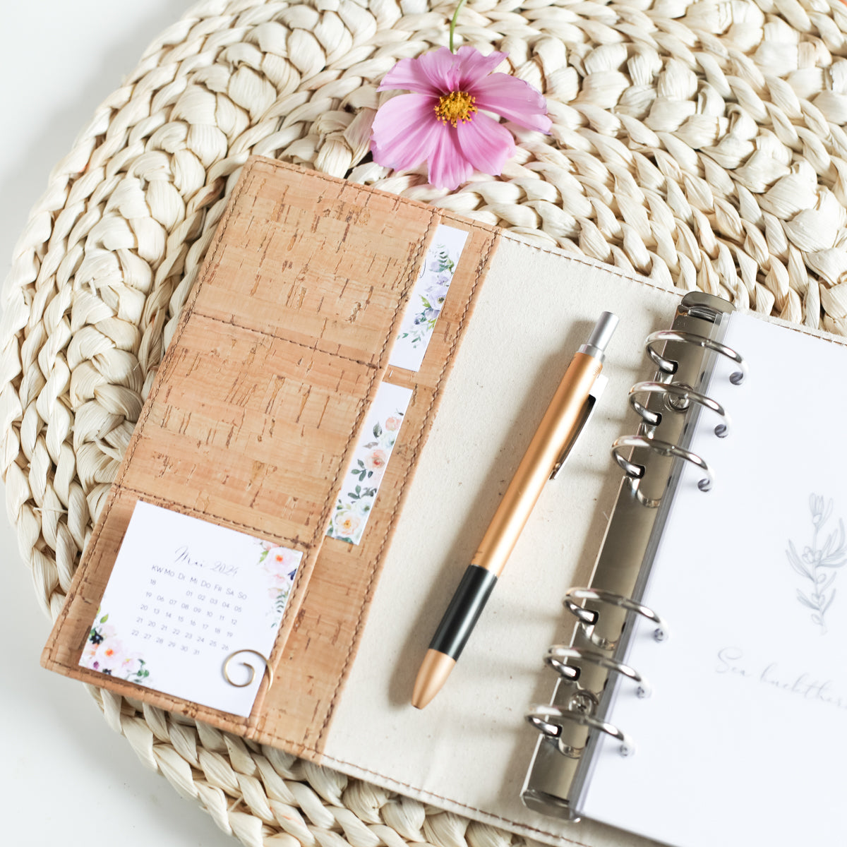 Ringbuch Planer Hülle Kork natur beige