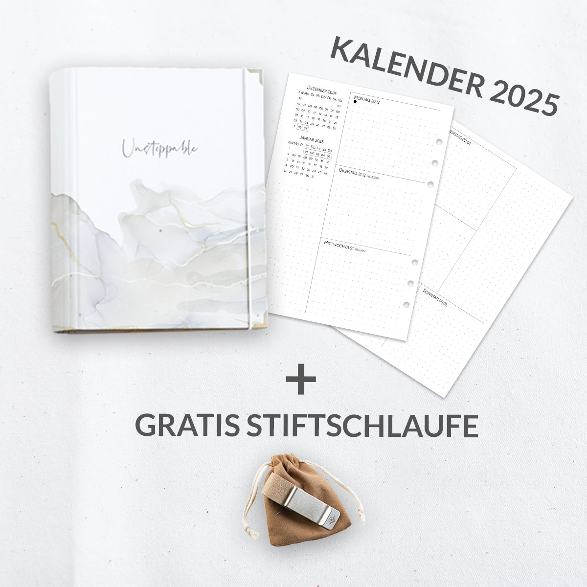 ✨ Starter Set ✨- Ringbuch A5 inkl. 2026 Kalender und Gratis Stiftschlaufe
