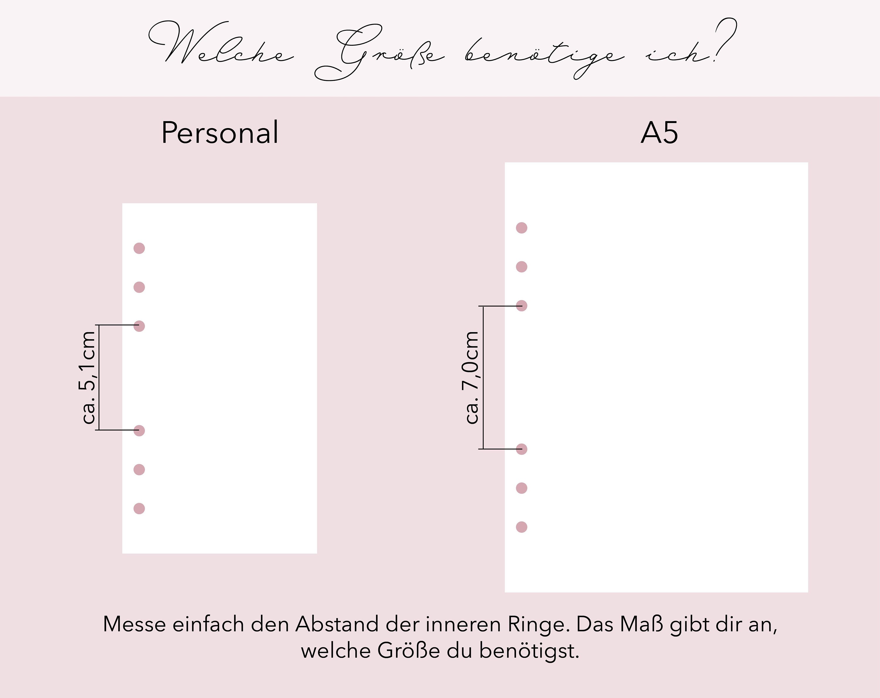 Kalendereinlage A5 oder Personal Jahresübersicht für Ringbuch 2024 2025