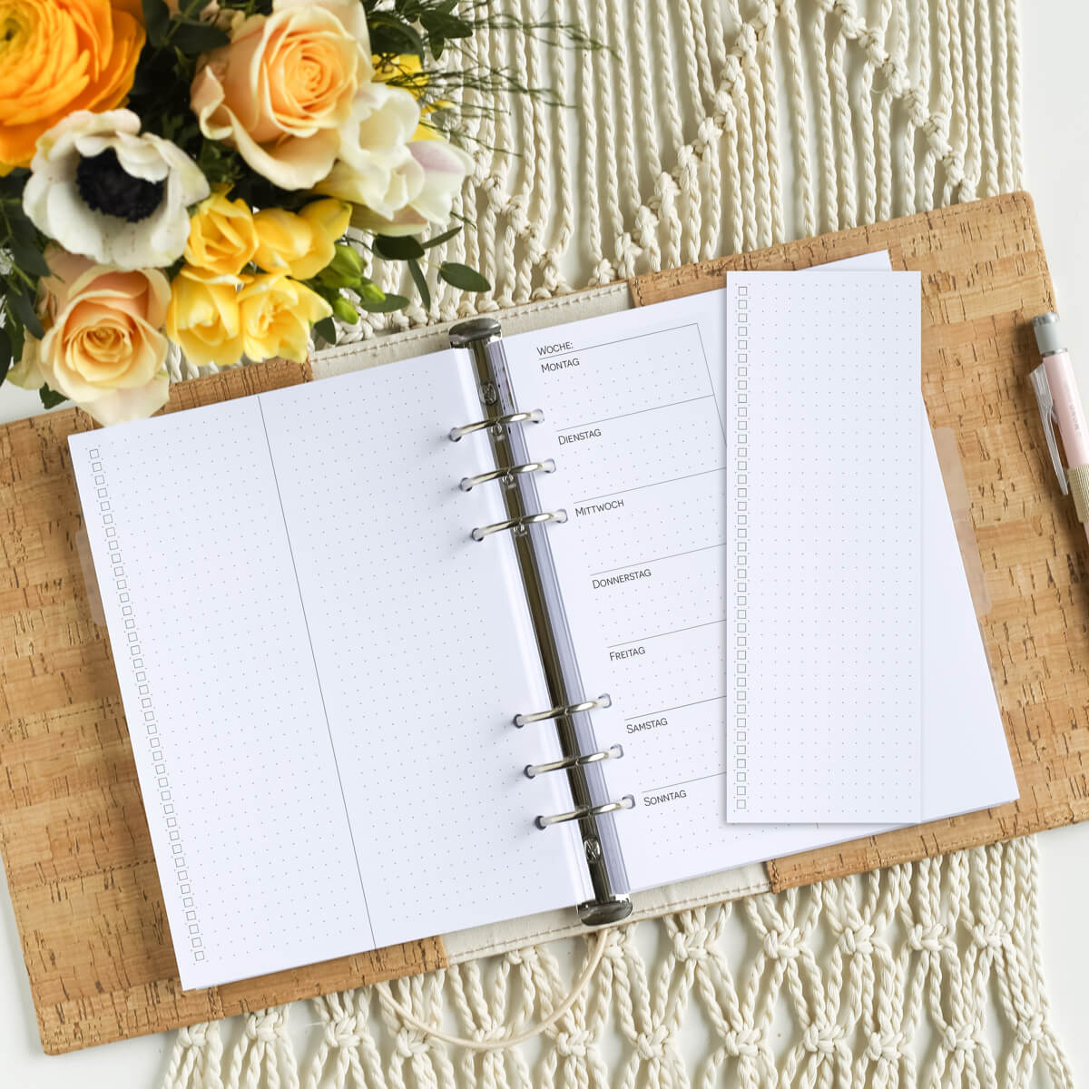 Kalendereinlagen Essensplan mit abtrennbarer Einkaufsliste