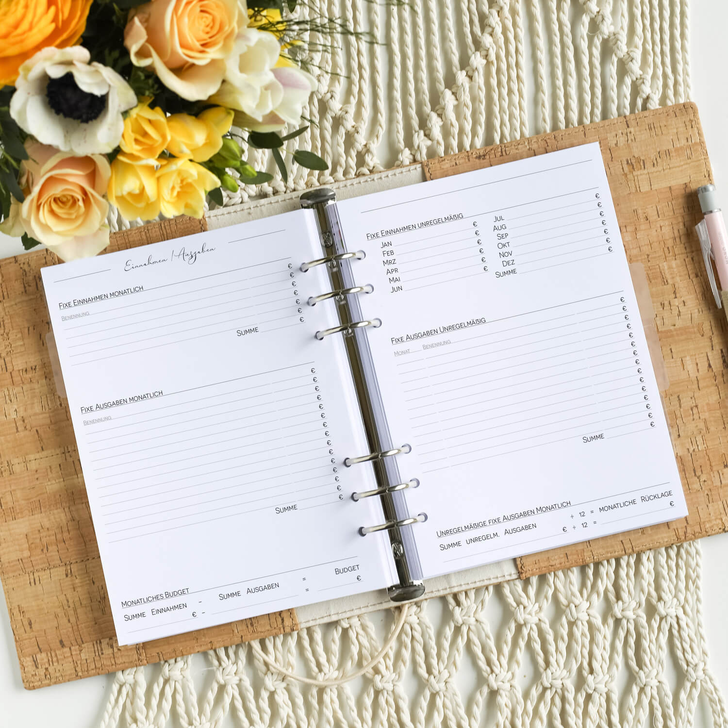 Kalendereinlagen Finanzplaner Set