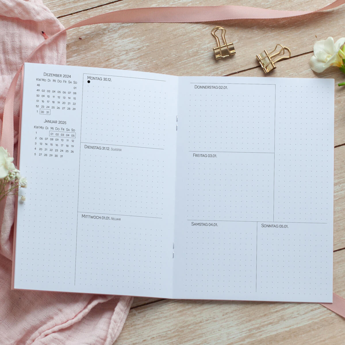 TN Heft 1 Woche / 2 Seiten punktkariert