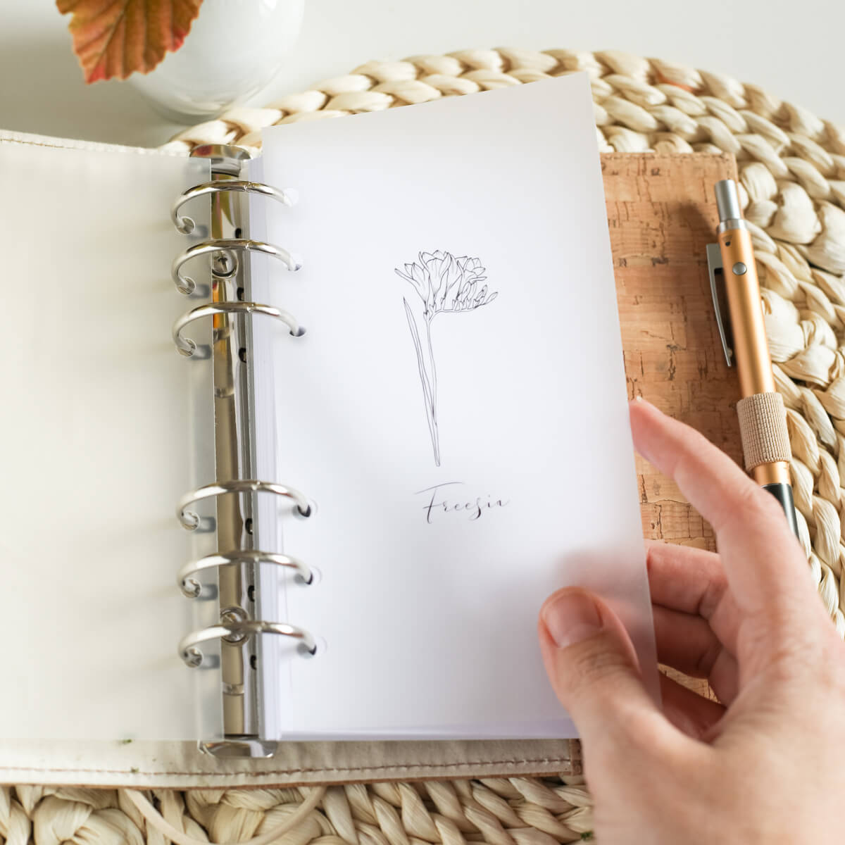 Kalendereinlagen Dashboard transparent Vellum mit Blumen