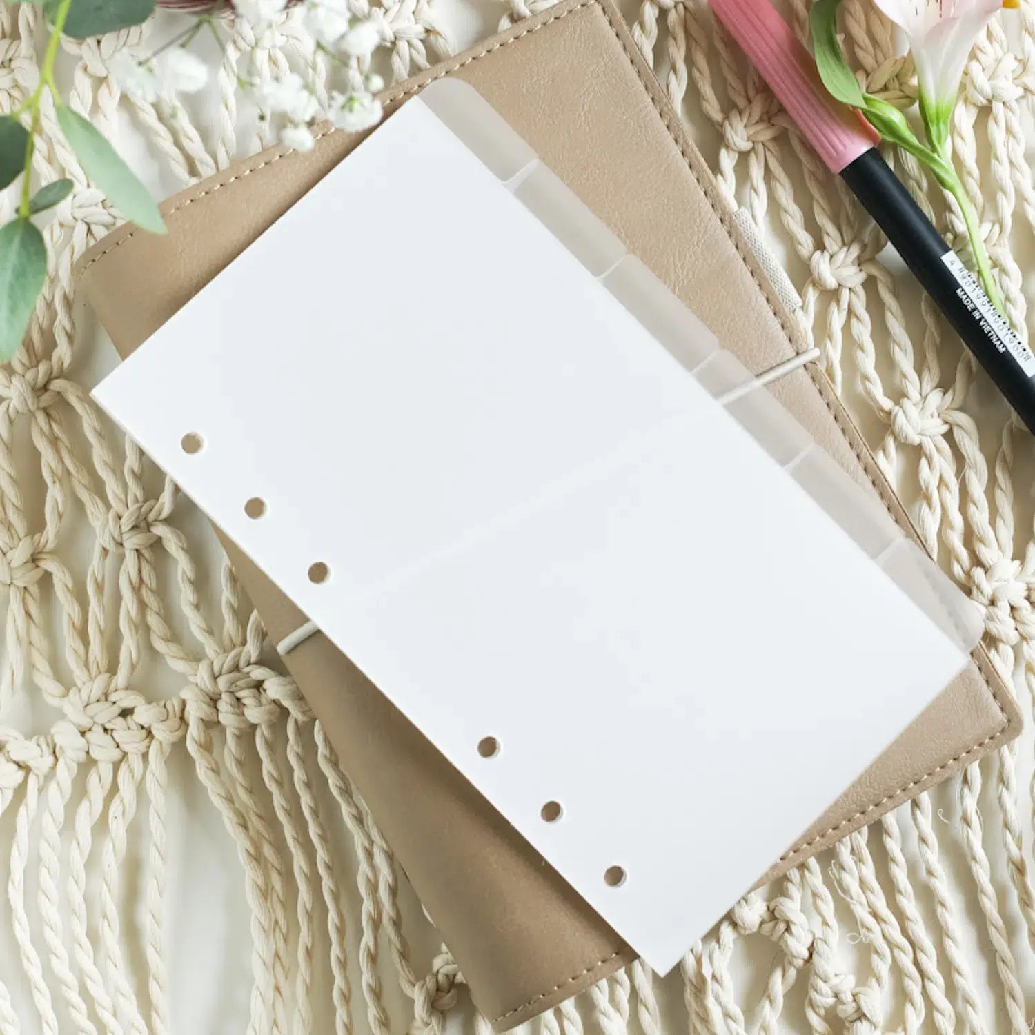 Register 6 Tabs transparent frosted für Ringbuch