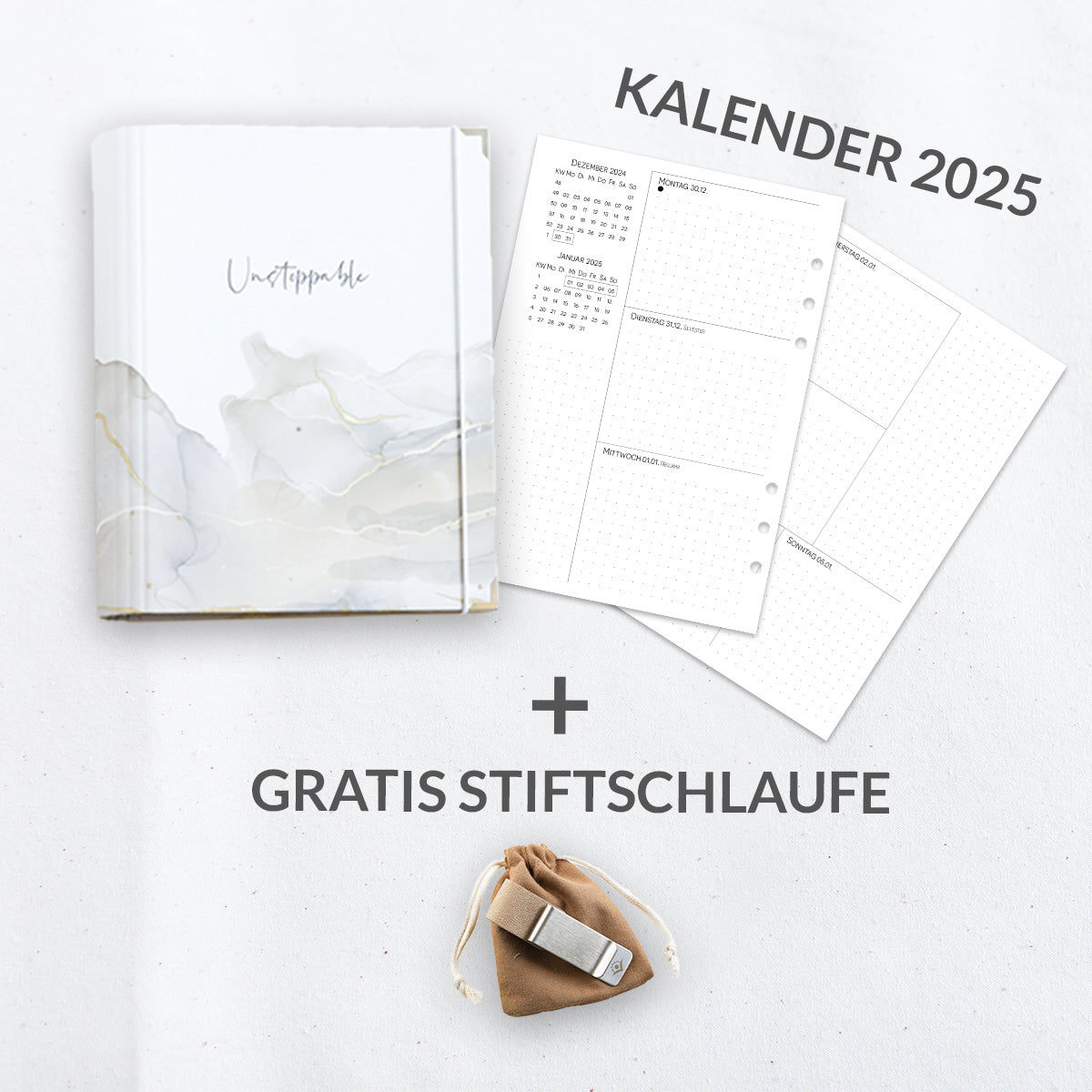 ✨ Starter Set ✨- Ringbuch A5 inkl. 2025 Kalender und Gratis Stiftschlaufe