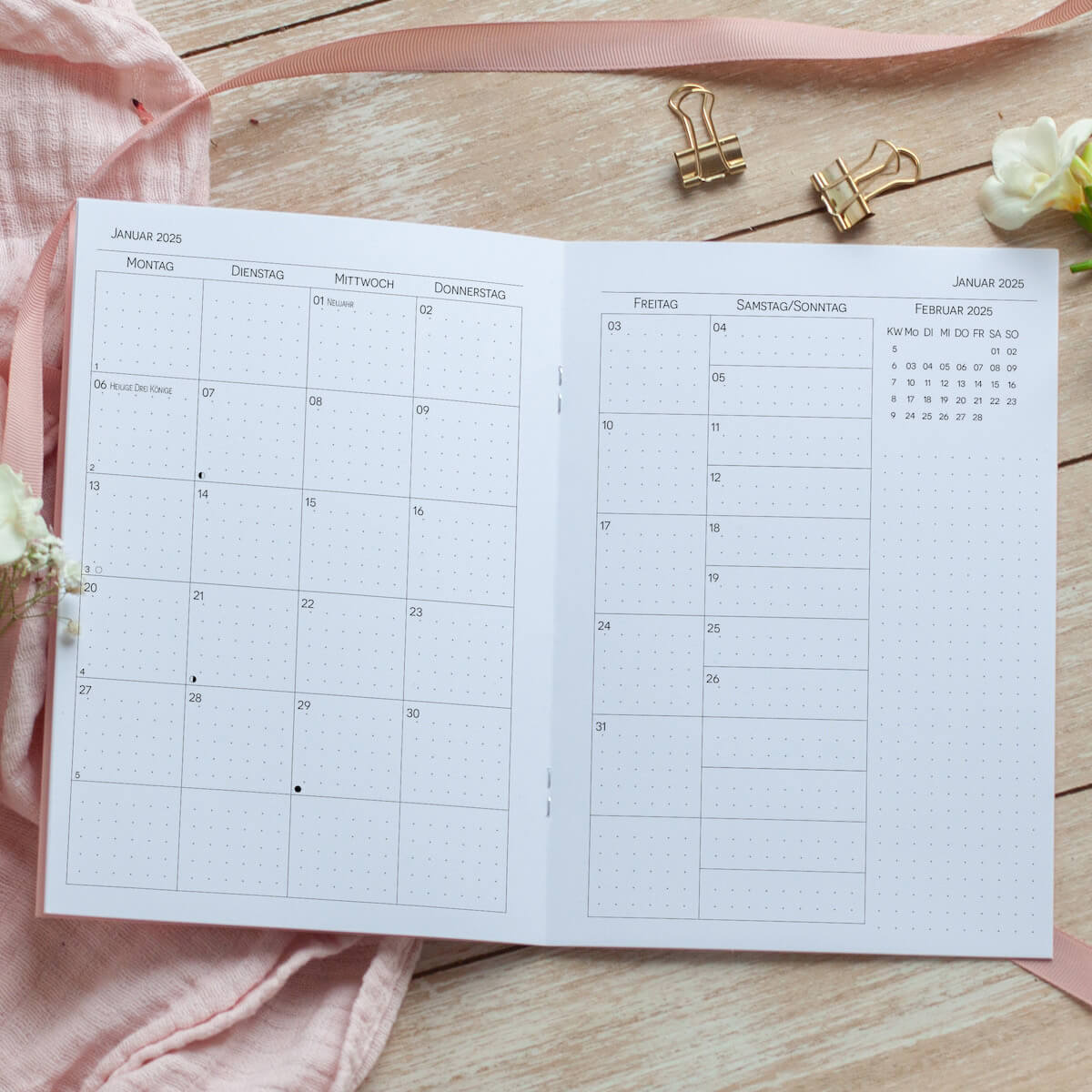 Traveler's Notebook Kalender 2024 + 2025 Kalenderhefte Kalenderglück